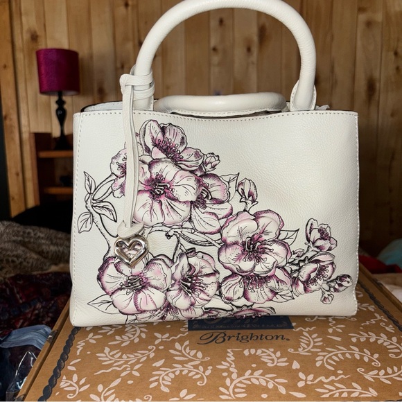 Brighton Handbags - Brighton “Sakura” 3D Masterpiece Cherry Blossom Flowers Handbag White